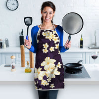 Hawaii Hibiscus Plumeria Purple Apron Polynesian Pattern