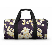 Hawaii Hibiscus Plumeria Purple Duffle Bag Polynesian Pattern