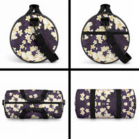 Hawaii Hibiscus Plumeria Purple Duffle Bag Polynesian Pattern