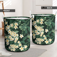 Hawaii Plumeria Tropical Leaves Laundry Basket Monstera Calathea Palm Fronds