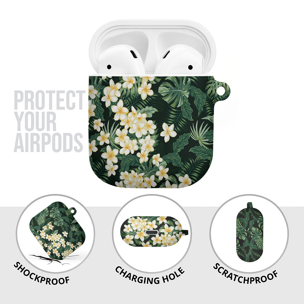 Hawaii Plumeria Tropical Leaves AirPods Case Monstera Calathea Palm Fronds
