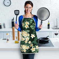 Hawaii Plumeria Tropical Leaves Apron Monstera Calathea Palm Fronds