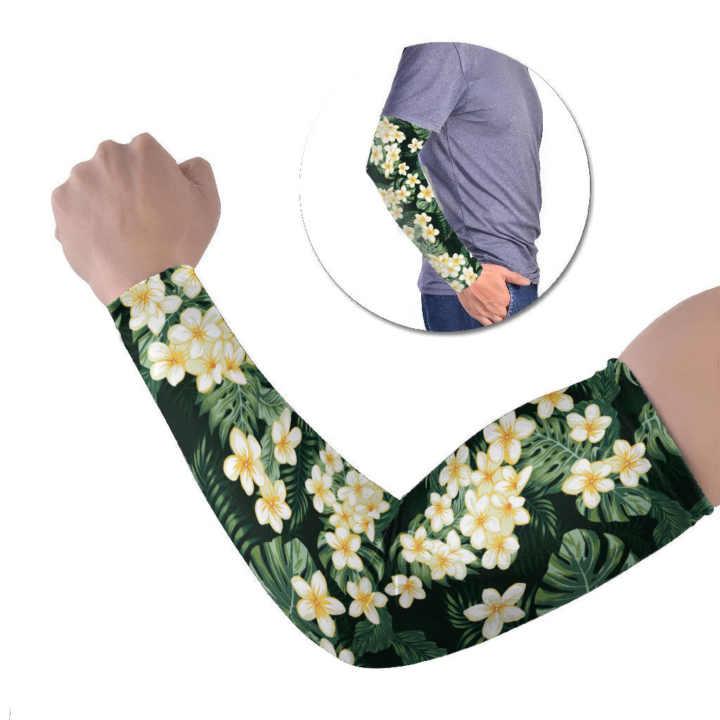 Hawaii Plumeria Tropical Leaves Arm Sleeves Monstera Calathea Palm Fronds