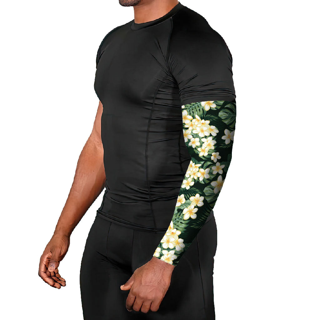 Hawaii Plumeria Tropical Leaves Arm Sleeves Monstera Calathea Palm Fronds