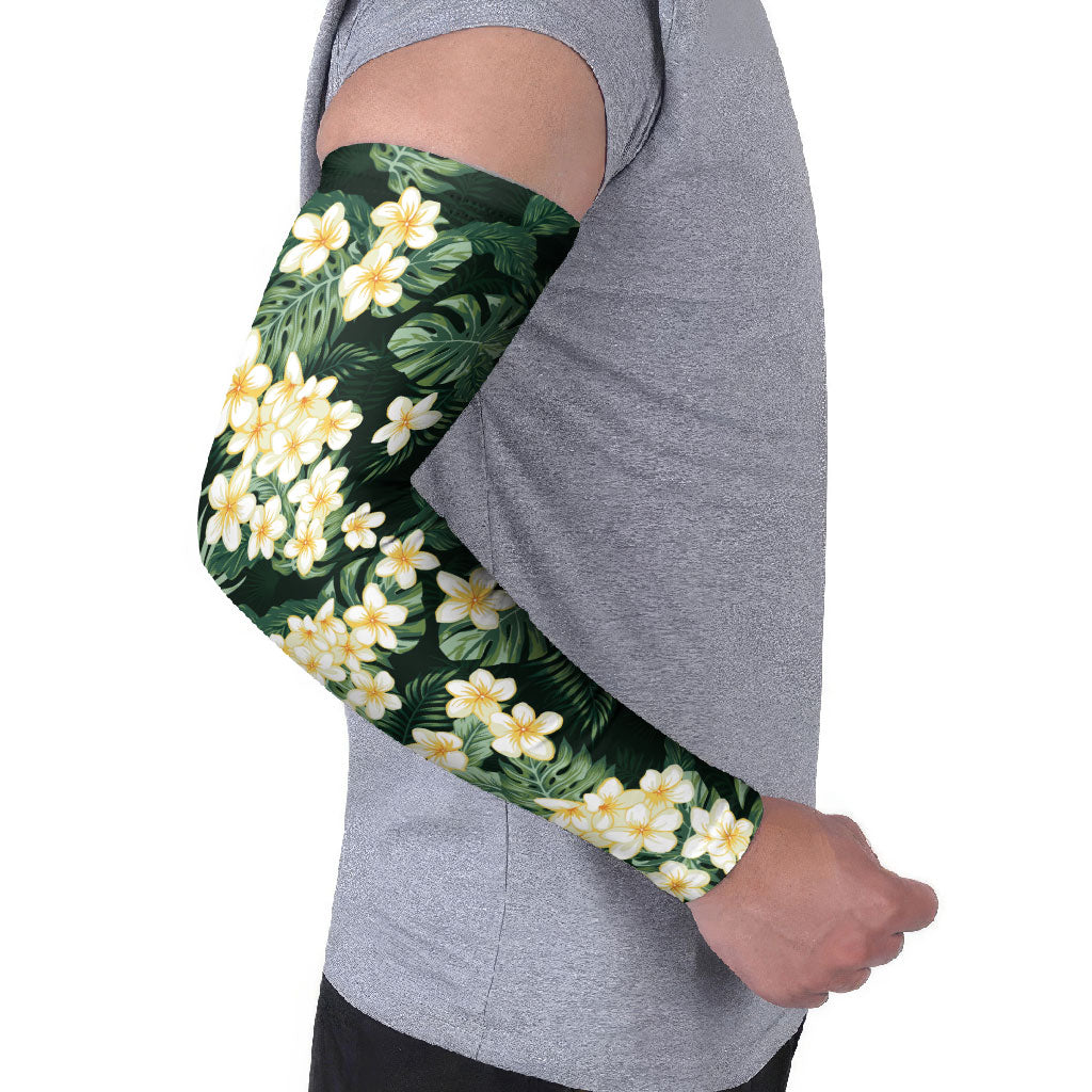 Hawaii Plumeria Tropical Leaves Arm Sleeves Monstera Calathea Palm Fronds