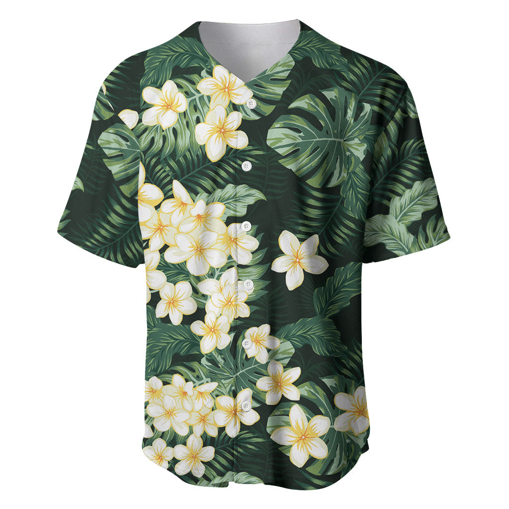 Hawaii Plumeria Tropical Leaves Baseball Jersey Monstera Calathea Palm Fronds