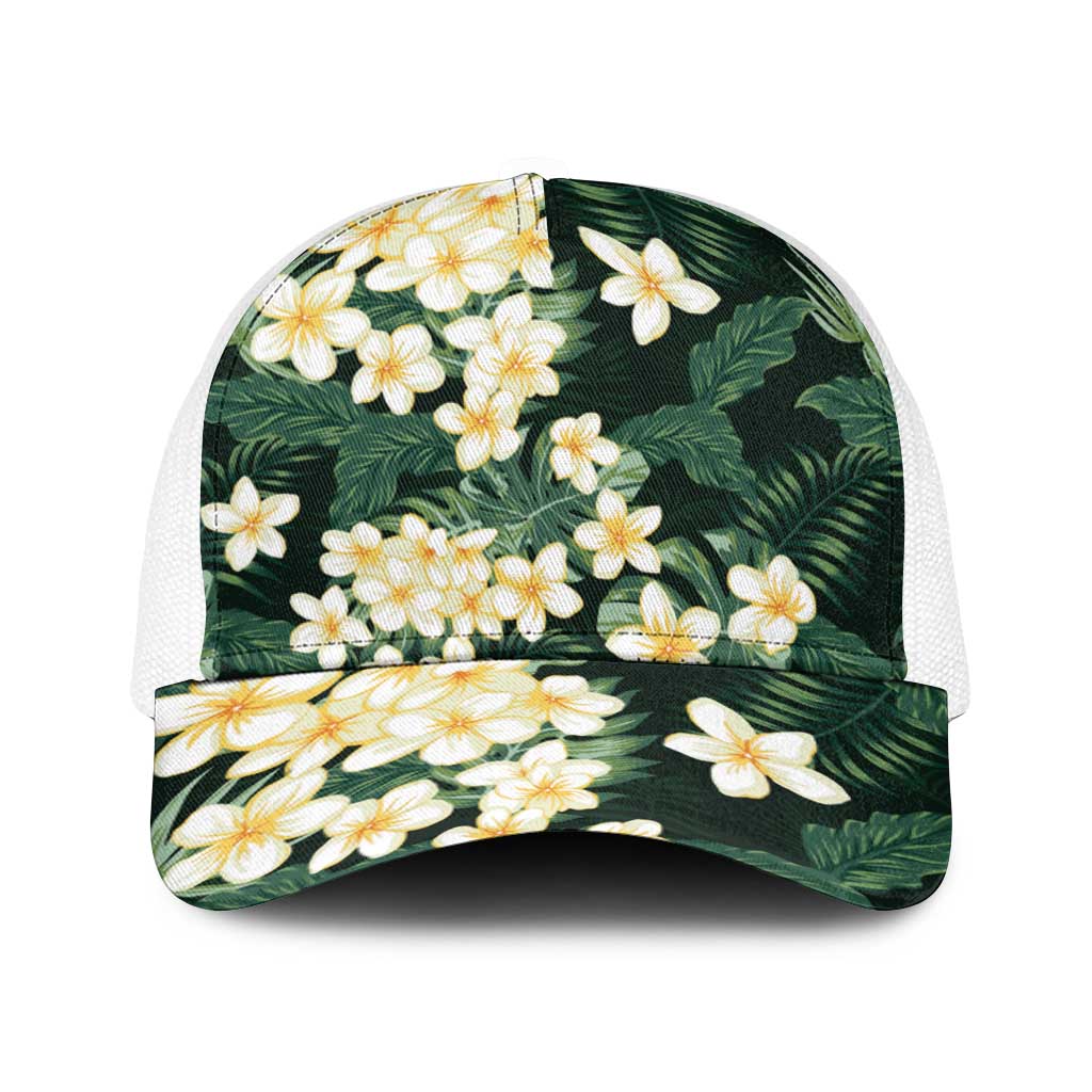 Hawaii Plumeria Tropical Leaves Baseball Net Cap Monstera Calathea Palm Fronds