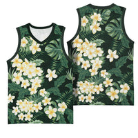 Hawaii Plumeria Tropical Leaves Basketball Jersey Monstera Calathea Palm Fronds