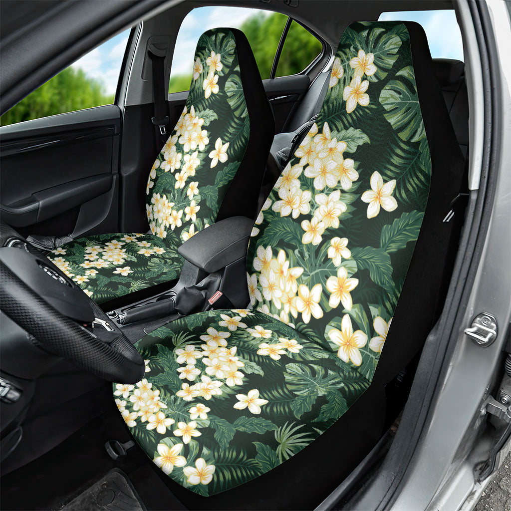 Hawaii Plumeria Tropical Leaves Car Seat Cover Monstera Calathea Palm Fronds