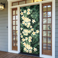 Hawaii Plumeria Tropical Leaves Door Cover Monstera Calathea Palm Fronds