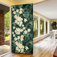 Hawaii Plumeria Tropical Leaves Door Cover Monstera Calathea Palm Fronds