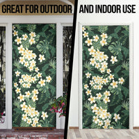 Hawaii Plumeria Tropical Leaves Door Cover Monstera Calathea Palm Fronds