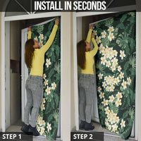 Hawaii Plumeria Tropical Leaves Door Cover Monstera Calathea Palm Fronds