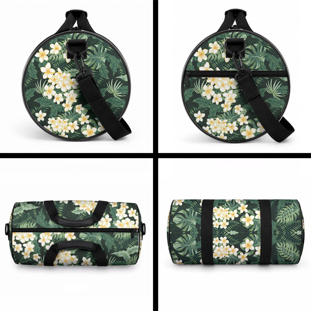 Hawaii Plumeria Tropical Leaves Duffle Bag Monstera Calathea Palm Fronds