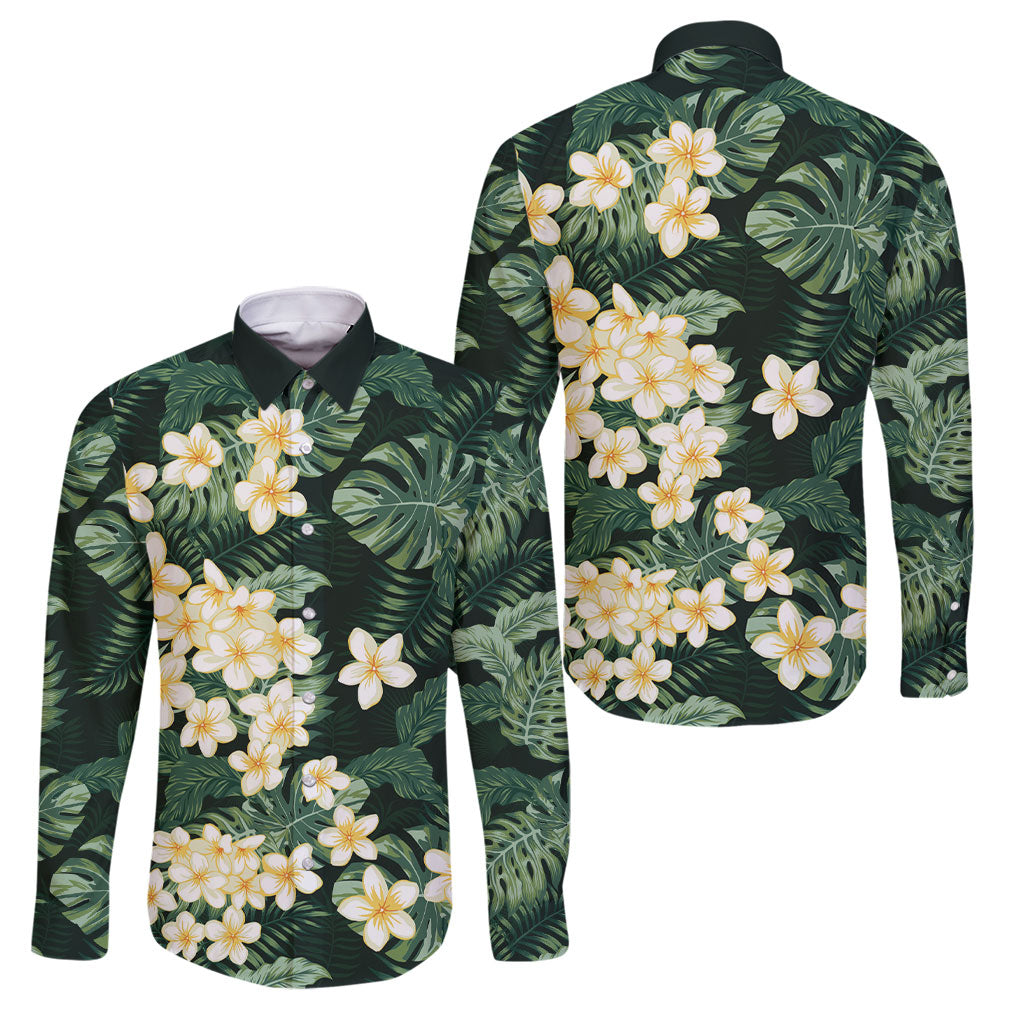 Hawaii Plumeria Tropical Leaves Family Matching Summer Maxi Dress and Hawaiian Shirt Monstera Calathea Palm Fronds