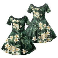 Hawaii Plumeria Tropical Leaves Family Matching Summer Maxi Dress and Hawaiian Shirt Monstera Calathea Palm Fronds