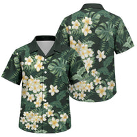 Hawaii Plumeria Tropical Leaves Family Matching Summer Maxi Dress and Hawaiian Shirt Monstera Calathea Palm Fronds