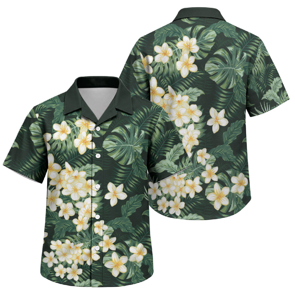 Hawaii Plumeria Tropical Leaves Family Matching Tank Maxi Dress and Hawaiian Shirt Monstera Calathea Palm Fronds