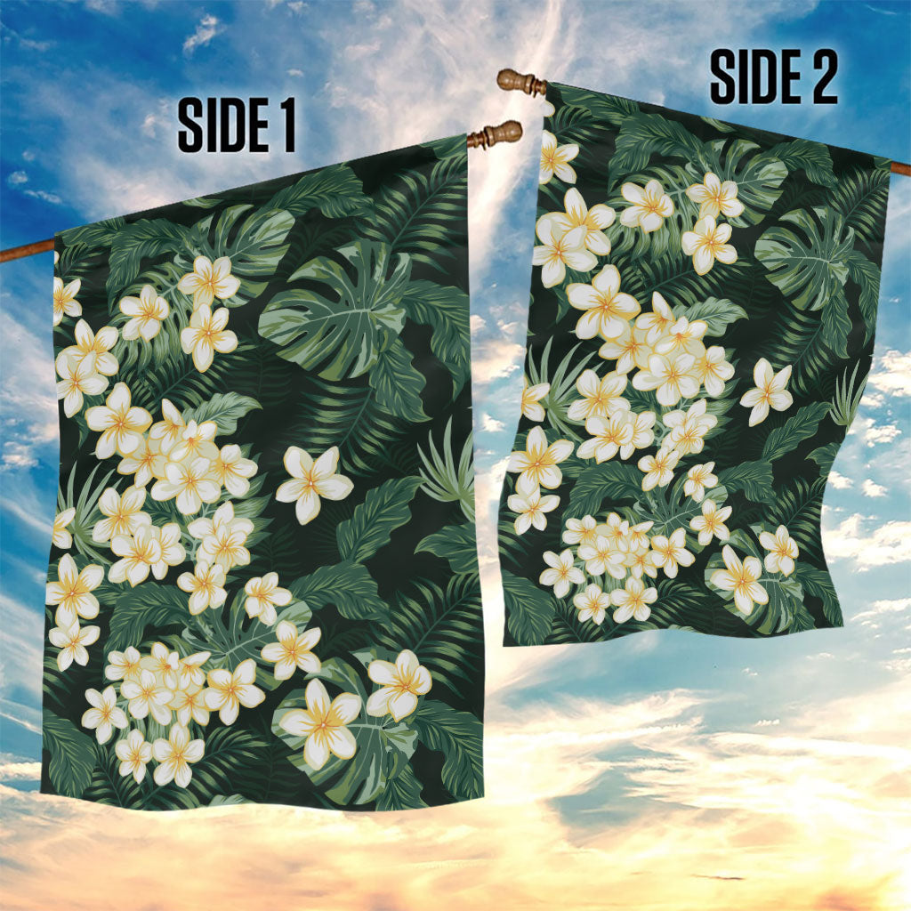 Hawaii Plumeria Tropical Leaves Garden Flag Monstera Calathea Palm Fronds