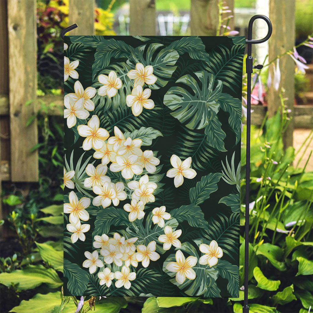 Hawaii Plumeria Tropical Leaves Garden Flag Monstera Calathea Palm Fronds