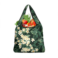 Hawaii Plumeria Tropical Leaves Grocery Bag Monstera Calathea Palm Fronds