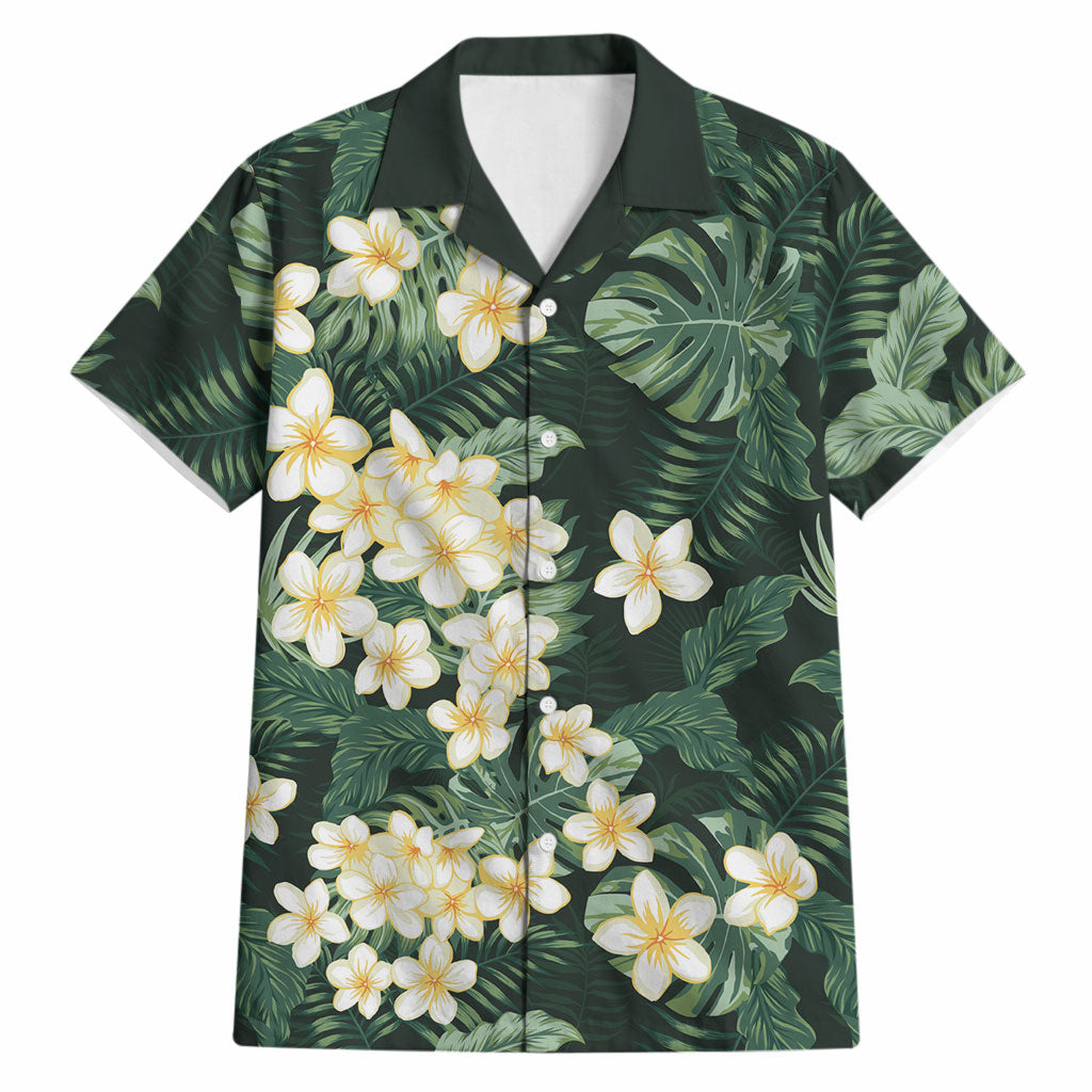Hawaii Plumeria Tropical Leaves Hawaiian Shirt Monstera Calathea Palm Fronds