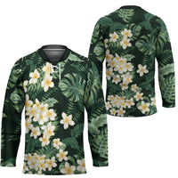 Hawaii Plumeria Tropical Leaves Hockey Jersey Monstera Calathea Palm Fronds