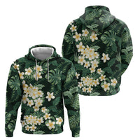 Hawaii Plumeria Tropical Leaves Hoodie Monstera Calathea Palm Fronds
