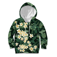 Hawaii Plumeria Tropical Leaves Kid Hoodie Monstera Calathea Palm Fronds