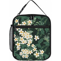 Hawaii Plumeria Tropical Leaves Lunch Bag Monstera Calathea Palm Fronds