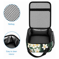 Hawaii Plumeria Tropical Leaves Lunch Bag Monstera Calathea Palm Fronds