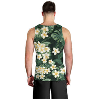 Hawaii Plumeria Tropical Leaves Men Tank Top Monstera Calathea Palm Fronds