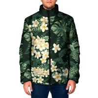Hawaii Plumeria Tropical Leaves Padded Jacket Monstera Calathea Palm Fronds