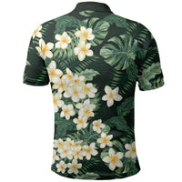 Hawaii Plumeria Tropical Leaves Polo Shirt Monstera Calathea Palm Fronds