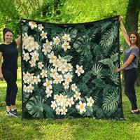 Hawaii Plumeria Tropical Leaves Quilt Monstera Calathea Palm Fronds