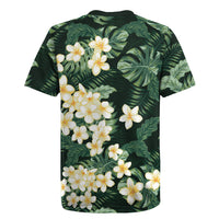 Hawaii Plumeria Tropical Leaves Rugby Jersey Monstera Calathea Palm Fronds