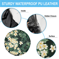 Hawaii Plumeria Tropical Leaves Spare Tire Cover Monstera Calathea Palm Fronds