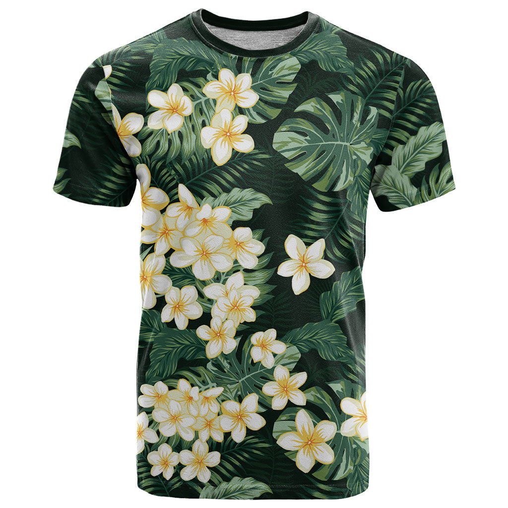 Hawaii Plumeria Tropical Leaves T Shirt Monstera Calathea Palm Fronds