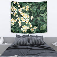Hawaii Plumeria Tropical Leaves Tapestry Monstera Calathea Palm Fronds
