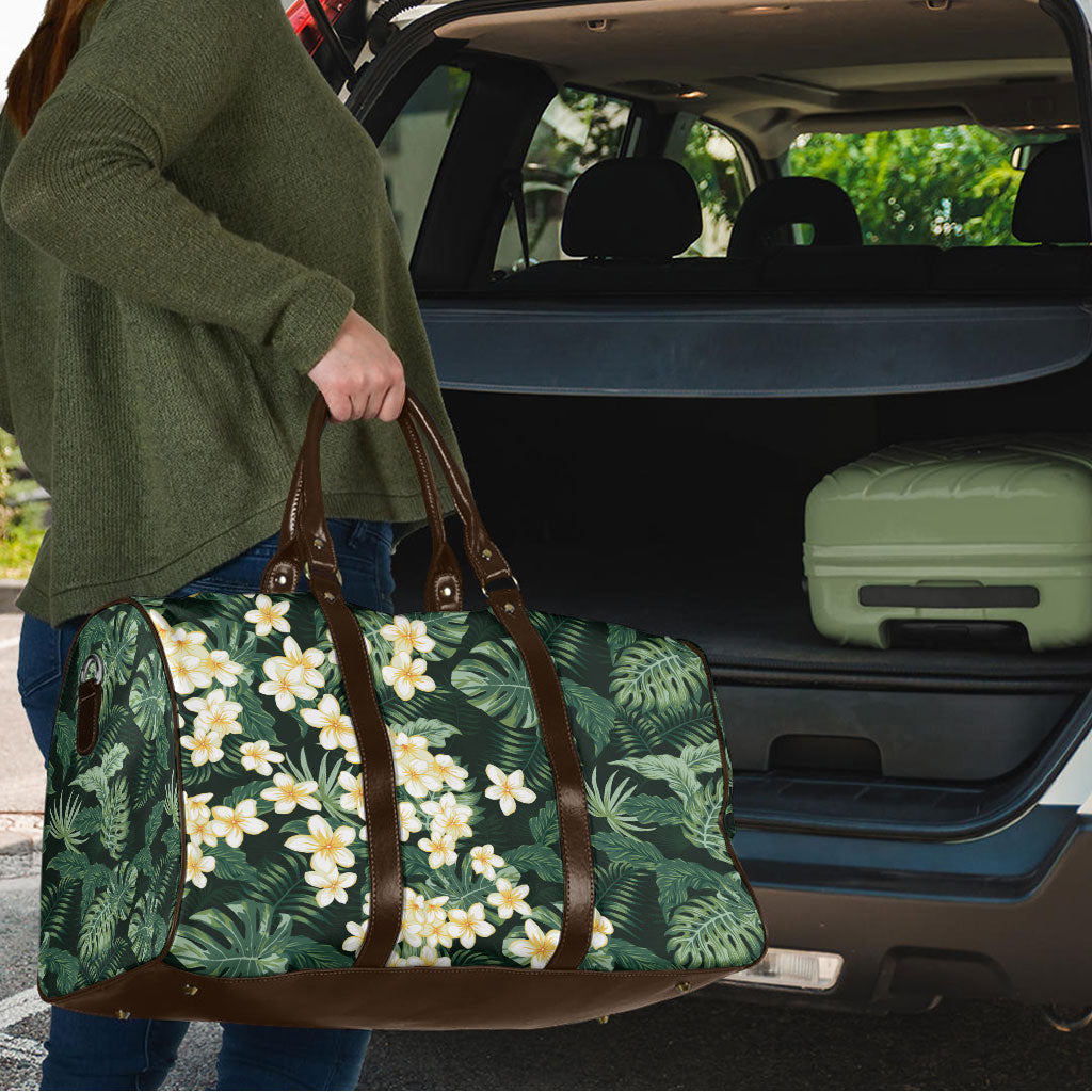 Hawaii Plumeria Tropical Leaves Travel Bag Monstera Calathea Palm Fronds