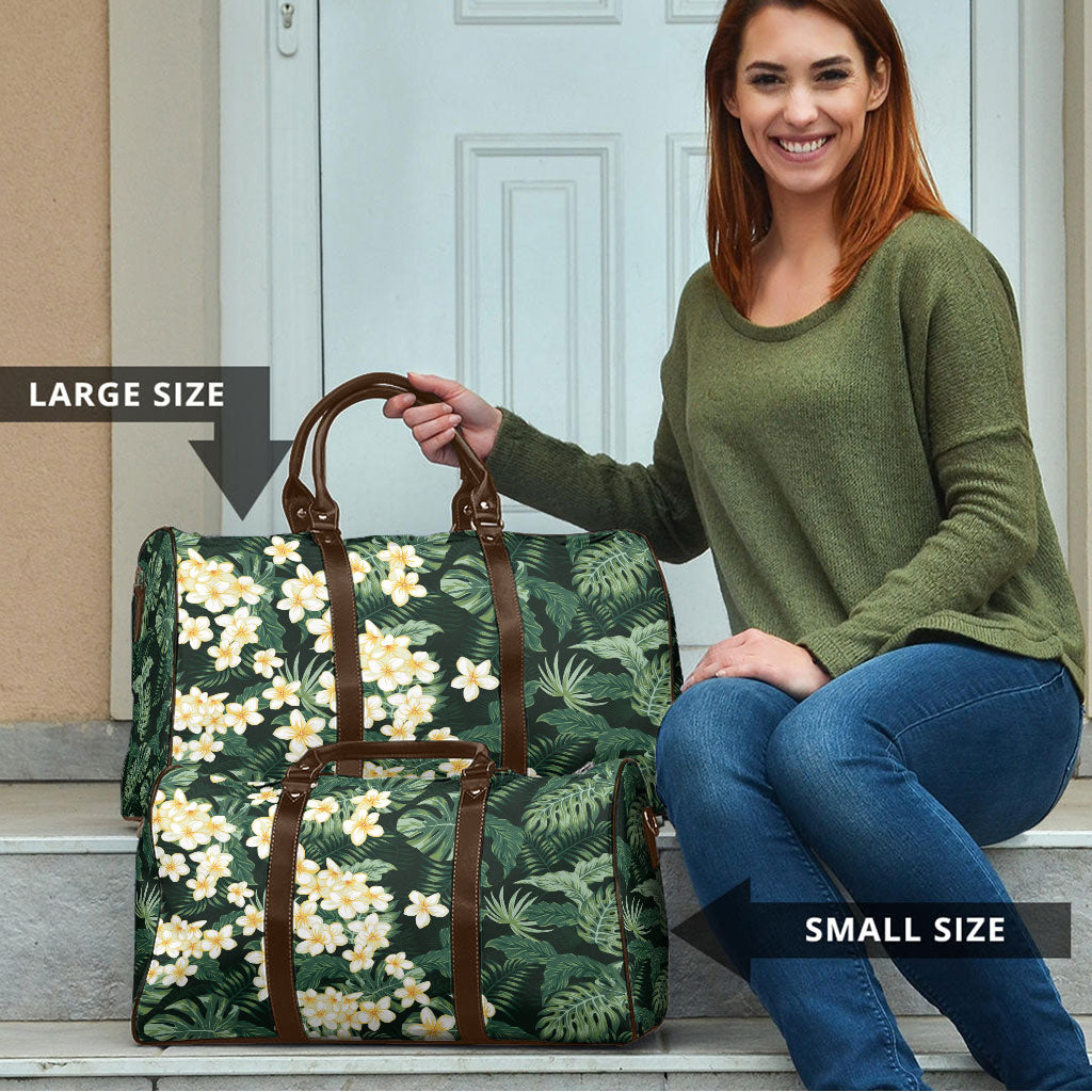 Hawaii Plumeria Tropical Leaves Travel Bag Monstera Calathea Palm Fronds