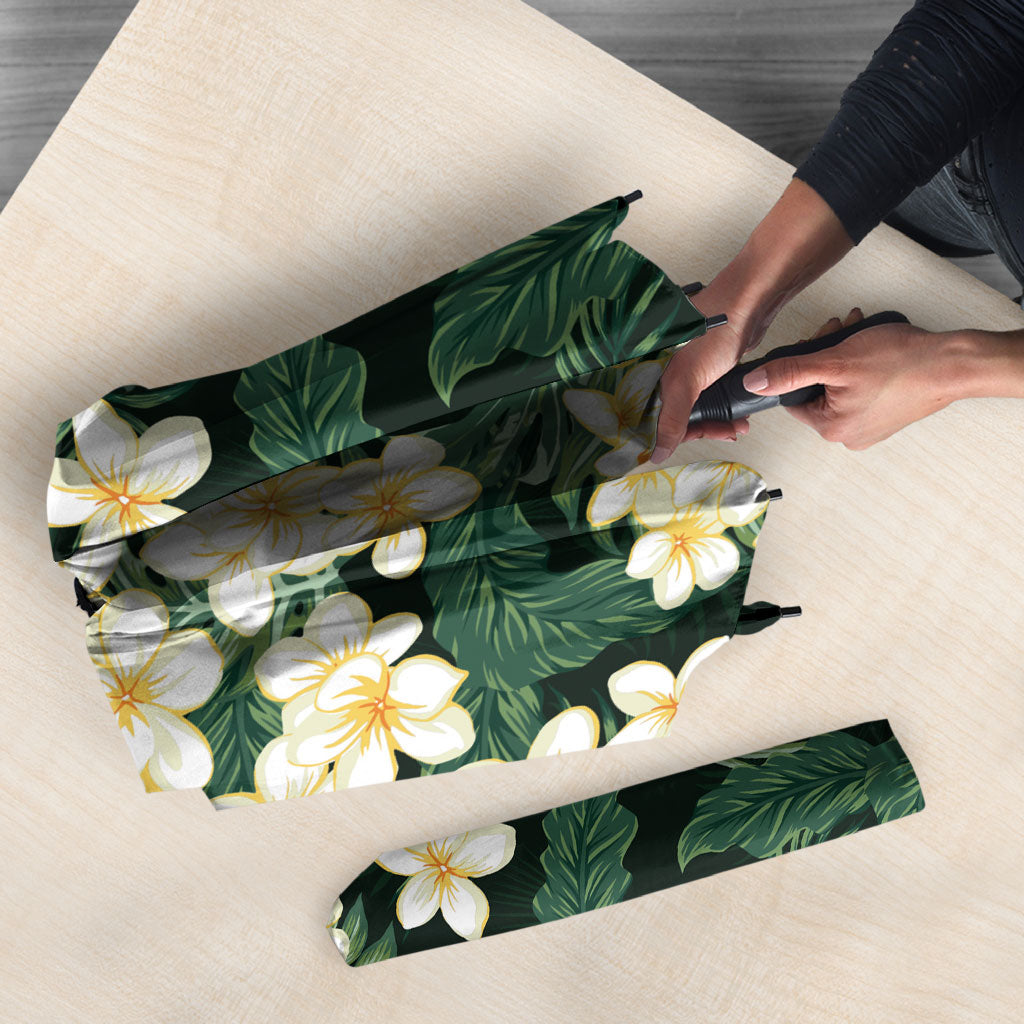 Hawaii Plumeria Tropical Leaves Umbrella Monstera Calathea Palm Fronds