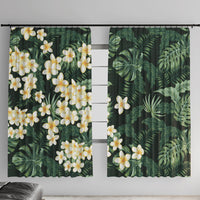 Hawaii Plumeria Tropical Leaves Window Curtain Monstera Calathea Palm Fronds