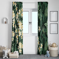 Hawaii Plumeria Tropical Leaves Window Curtain Monstera Calathea Palm Fronds