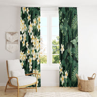 Hawaii Plumeria Tropical Leaves Window Curtain Monstera Calathea Palm Fronds