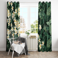 Hawaii Plumeria Tropical Leaves Window Curtain Monstera Calathea Palm Fronds