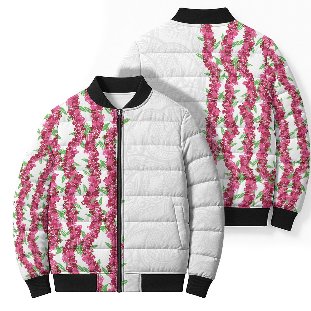 Hawaii Aalii Lei Bomber Puffer Jacket Aalii Ku Makani
