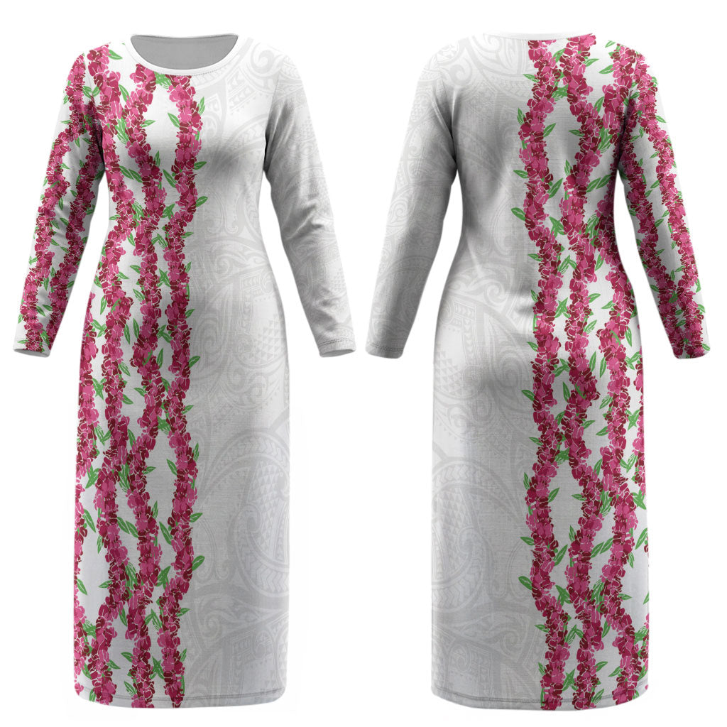 Hawaii Aalii Lei Couples Matching Long Sleeve Bodycon Dress and Long Sleeve Button Shirt Aalii Ku Makani
