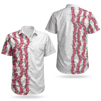 Hawaii Aalii Lei Couples Matching Off Shoulder Maxi Dress and Hawaiian Shirt Aalii Ku Makani