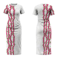 Hawaii Aalii Lei Couples Matching Short Sleeve Bodycon Dress and Hawaiian Shirt Aalii Ku Makani